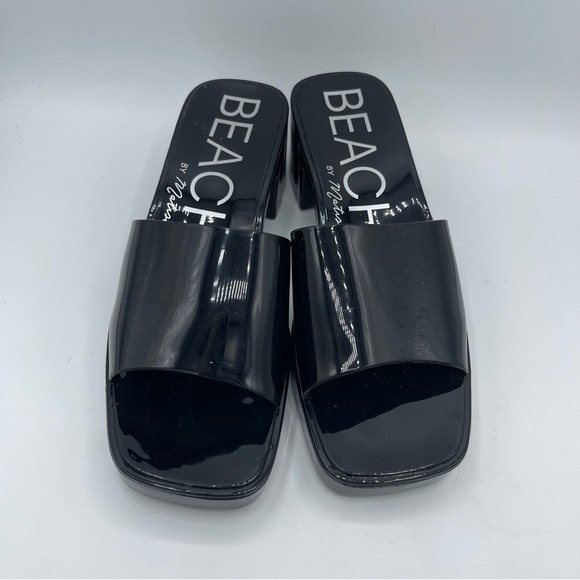 BEACH by Matisse Wade Womens Platform Sandals Casual Black Heeled Slides Size 9 - Picture 2 of 5